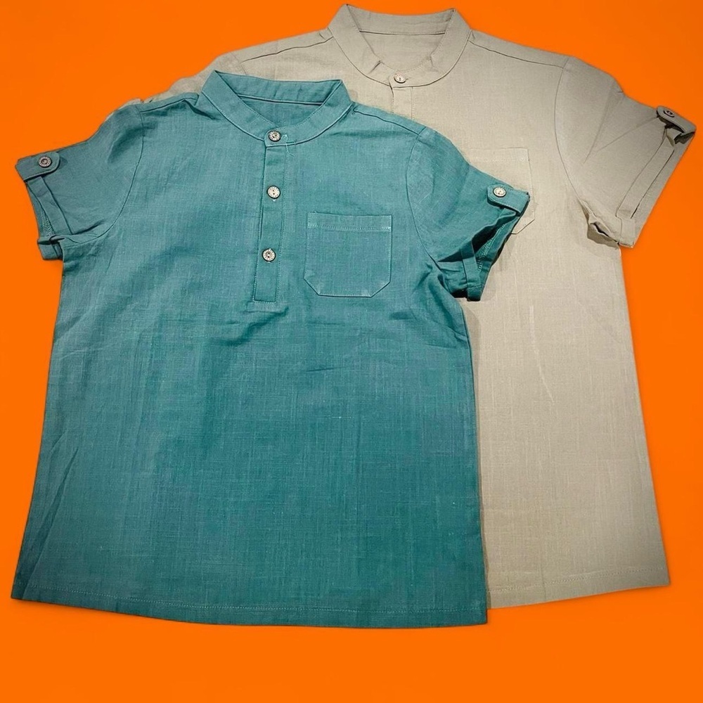 Dark Green / Army Green 100% Cotton Button Down Ladies Shirts Size Small / Large
